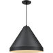R Series 1 Light 17 inch Satin Black Indoor Pendant Ceiling Light